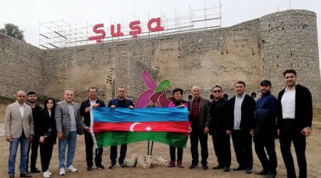Qazaxıstanlı deputatlar Şuşa və Füzuli şəhərlərində oldular - FOTO