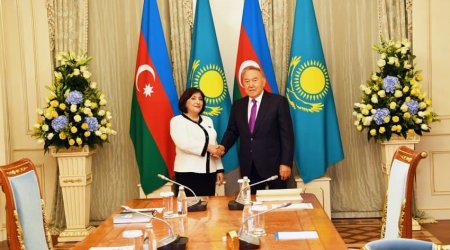 Milli Məclisin sədri Nursultan Nazarbayevlə görüşdü - FOTO