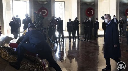 Ərdoğan Mustafa Kamal Atatürkün xatirəsini yad etdi - FOTO/VİDEO