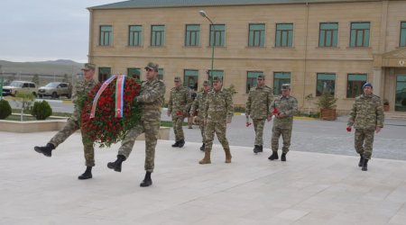 Zəfər Günü münasibətilə hərbi hissədə tədbir keçirildi - FOTO