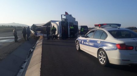 Tovuzda yol qəzası: Türkiyə vətəndaşı yaralandı - FOTO