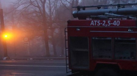 Qazaxıstanda teleradio binası yanır