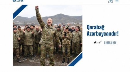 44 günlük Vətən müharibəsində qazanılan Zəfərə həsr olunmuş sayt yaradıldı