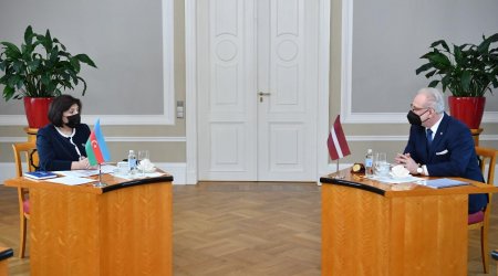Sahibə Qafarova və Latviya Prezidenti arasında görüş baş tutub – DETALLAR  