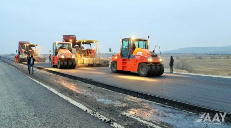 Bakı-Quba yeni avtomobil yolunun tikintisindən GÖRÜNTÜLƏR – FOTO/VİDEO