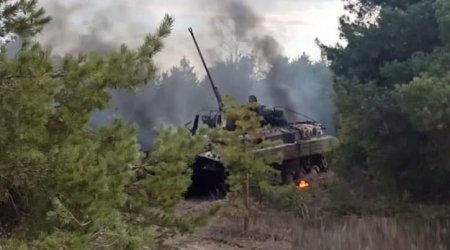 Rusiya ordusu atəş açdı: Ukrayna hərbi texnikaları vuruldu - VİDEO