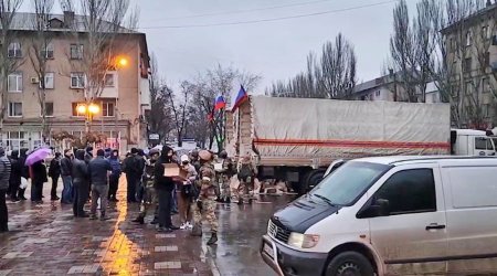 Rusiya Melitopola 100 tondan çox humanitar yardım göndərdi - VİDEO