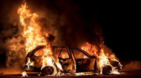 Xaçmazda “Mercedes” yandı – FHN görüntüləri yaydı - VİDEO