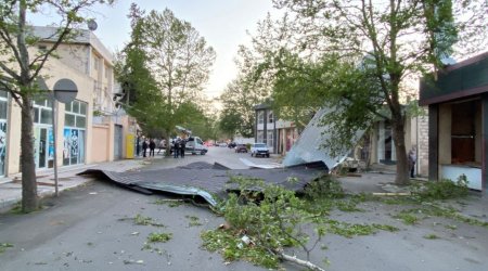 Güclü külək Tərtər və Ağdamda fəsadlar törətdi - FOTO