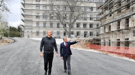 İlham Əliyev Şuşada yeni binaların tikintisi ilə tanış oldu - FOTO/VİDEO