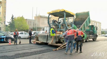 Bakının üç prospektində təmir işləri görüldü - FOTO