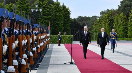 Litva Prezidentinin Bakıda qarşılanma mərasimi oldu - FOTO/VİDEO