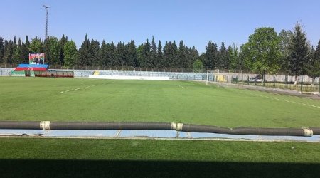 Tovuz şəhər stadionunun ot örtüyü yenilənir - FOTO