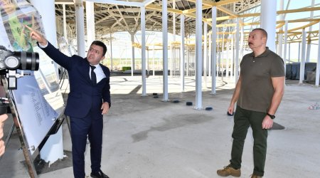 Prezident Zəngilan Beynəlxalq Hava Limanının tikintisi ilə tanış oldu - YENİLƏNİB - FOTO/VİDEO