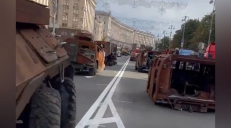 Məhv edilmiş rus texnikaları Kiyevdə nümayiş olunur - VİDEO
