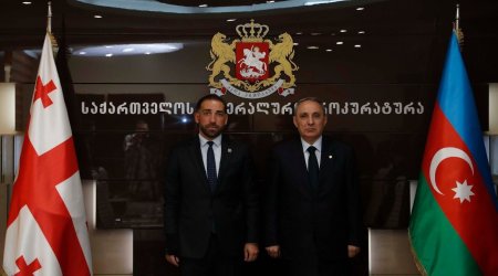 Kamran Əliyev Tbilisidə gürcü həmkarı ilə görüşdü