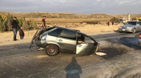 Siyəzəndə qəzada yaralanan sürücü Sumqayıta gətirildi - FOTO