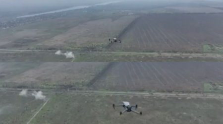 Ukrayna səmasında dronların müharibəsi - VİDEO