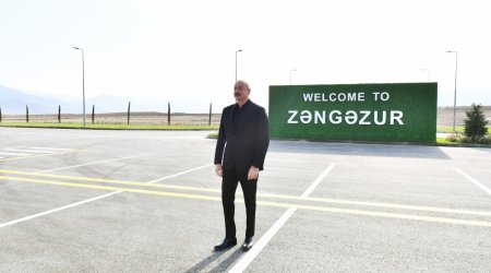 İlham Əliyev və birinci xanıma Zəngilan Hava Limanı barədə MƏLUMAT VERİLDİ - FOTO