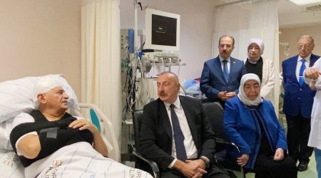 Prezident Zəngilanda qəza keçirən Binəli Yıldırım və Şamil Ayrıma baş çəkdi - FOTO/VİDEO