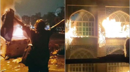 İranda etirazçılar Xomeyninin evinə od vurdu – VİDEO