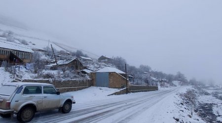 Qərb bölgəsinin dağlıq rayonlarına qar yağdı - FOTO