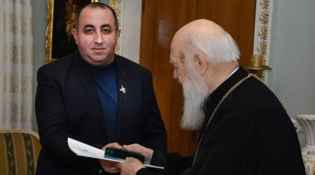 AZƏRTAC-ın Ukrayna müxbiri ölkənin patriarxı tərəfindən medalla TƏLTİF EDİLDİ - FOTO 