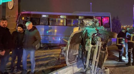 Türkiyədə avtobusla minik maşını toqquşub - 16 yaralı var - FOTO