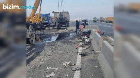 Bakı-Quba yolunda 2 yük avtomobili toqquşdu – FOTO