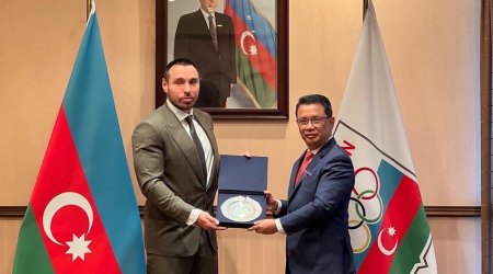 Azər Əliyev Malayziya Olimpiya Şurasının prezidenti ilə görüşüb - FOTO 