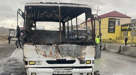 Paytaxtda sərnişin avtobusunun yanma səbəbi bəlli oldu - VİDEO 