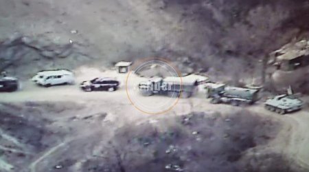 Erməni separatçılarının hərbi karvanı Xəlfəli yolundan belə keçdi - VİDEO 
