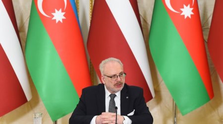 “Azərbaycanı iqtisadi əlaqələrdə yaxın tərəfdaş kimi görürük” - Latviya prezidenti