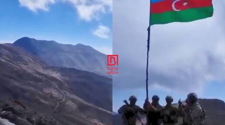 Xankəndi-Xəlfəli-Turşsu yolunda Azərbaycan bayrağı dalğalandırıldı - VİDEO 