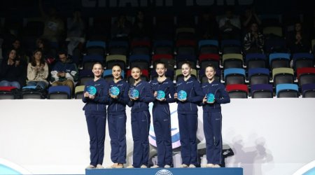 Azərbaycan gimnastlarına kubok təqdim edildi