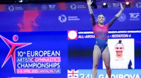 Azərbaycan əsilli Britaniya gimnastı Avropa çempionatında 3 qızıl medal qazandı