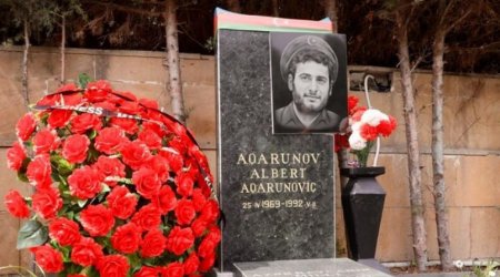 Şuşada həlak olan Albert Aqarunovun xatirəsi anıldı - FOTO