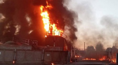 Ufada YANĞIN: Dəmiryol vağzalında yanacaq çənləri YANIR - VİDEO 