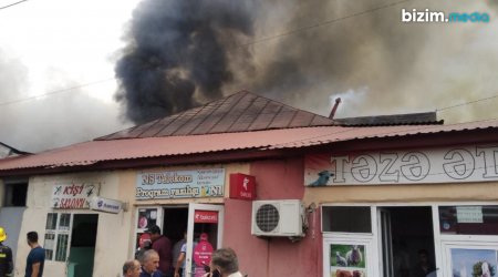 İsmayıllıda bazarda baş verən yanğın söndürüldü – YENİLƏNİB - FOTO/VİDEO