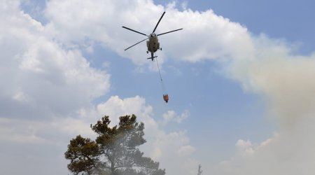 Qızılağac Milli Parkında yanğın başladı - 2 helikopter havaya qalxdı - VİDEO