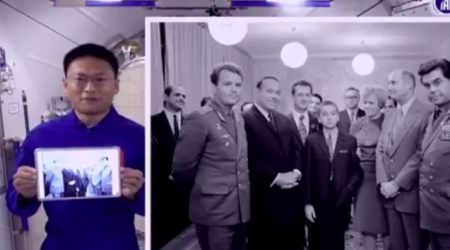 İlham Əliyev və Ümummilli liderin tarixi fotosu kosmosda nümayiş edildi - VİDEO 