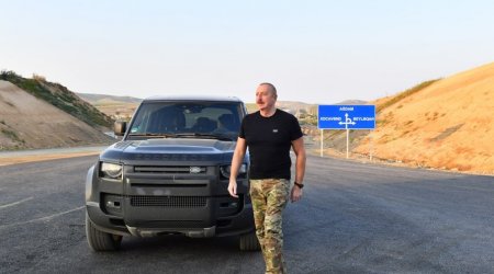 Prezident Ağdam-Füzuli avtomobil yolunun tikintisi ilə tanış oldu