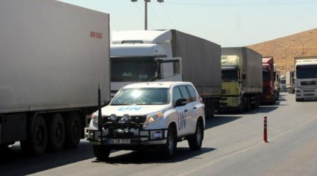 BMT xətti ilə Misirdən Qəzzaya humanitar yardım dolu 20 yük avtomobili YOLA DÜŞÜB 