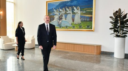 Prezident və birinci xanım Şuşada “Yasəmən” otelinin açılışında iştirak ediblər - VİDEO
