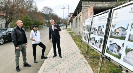 Prezident Pənahəli xan küçəsində həyata keçiriləcək layihələr ilə tanış olub - FOTO