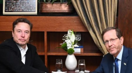 İlon Mask İsrail prezidenti ilə görüşdü - VİDEO