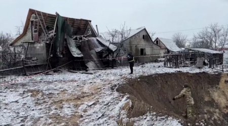 Rusiya Ukraynaya ballistik raket və dronlarla hücum etdi - VİDEO