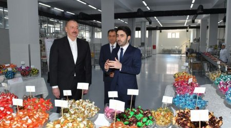 Prezident Lənkəranda qənnadı məhsullarının istehsalı müəssisəsində - FOTO/VİDEO