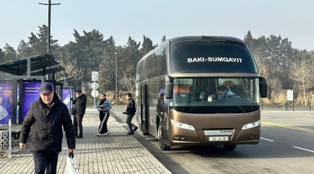 Sumqayıt-Bakı marşrut xətti üzrə avtobuslar fəaliyyətə başladı - VİDEO
