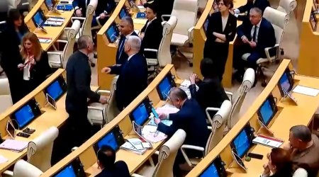Gürcüstan parlamentində dava düşdü - VİDEO 